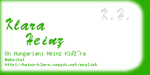 klara heinz business card